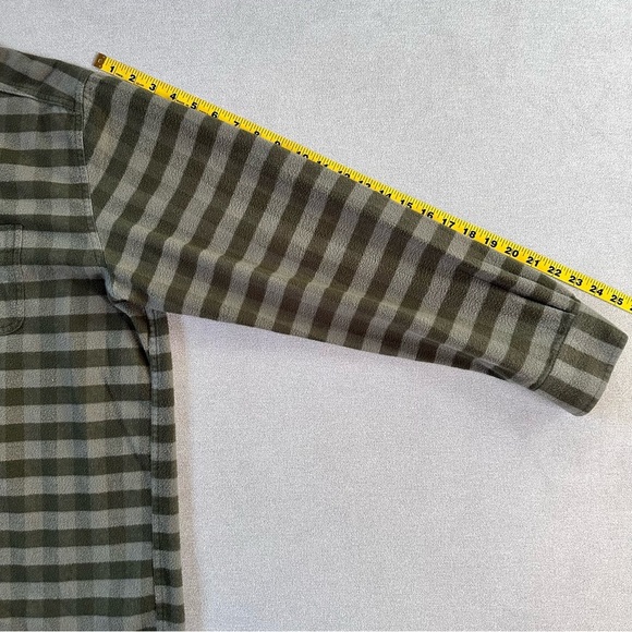 L.L. Bean Y2K Cotton Plaid Flannel Button Down Shirt. Large. Green plaid. - Picture 5 of 5
